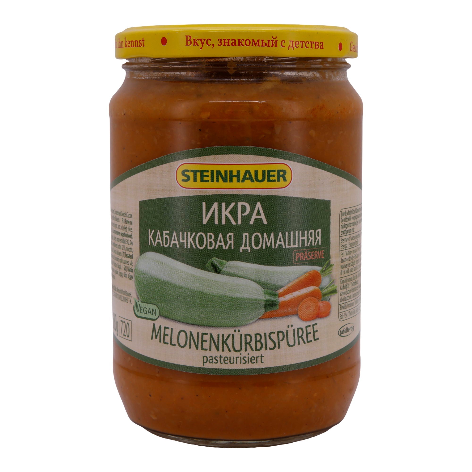 Melonenkürbispüree Steinhauer | Pasteurisiert | Hausgemacht Spezialität | 680 g STEINHAUER